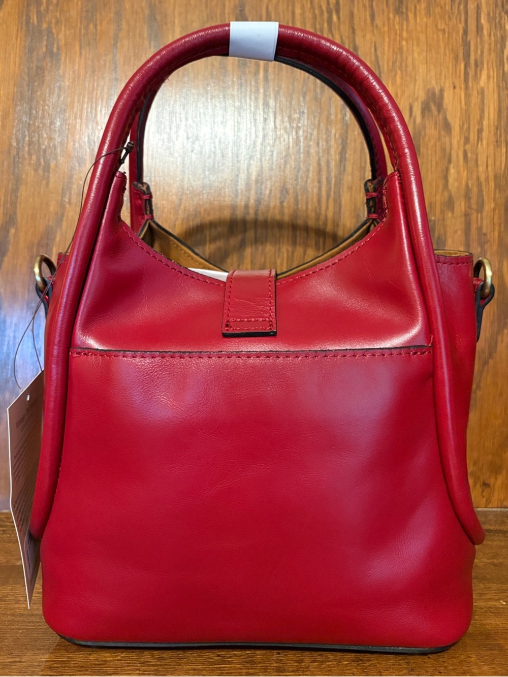NWT-Patricia Nash-Leather-Halina-Top Handle Hobo w/Strap-Buckle-Berry Red-$199 - Picture 7 of 16